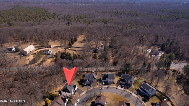 aerial view with a forest view