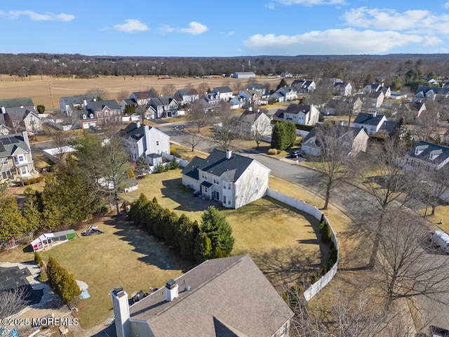 aerial view with a residential view