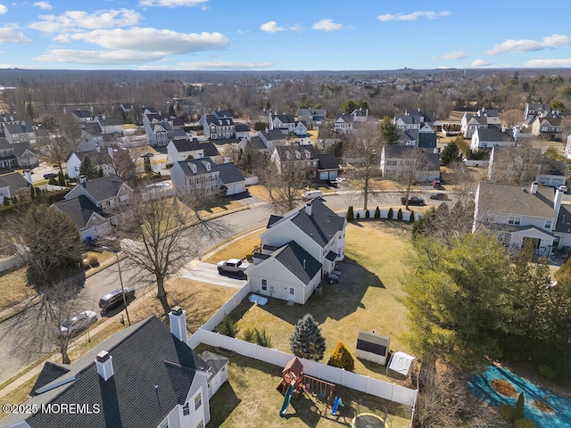 drone / aerial view featuring a residential view