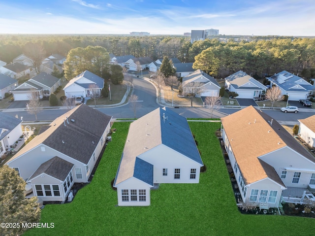 bird's eye view with a residential view