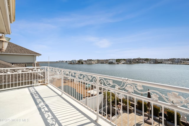 balcony with a water view