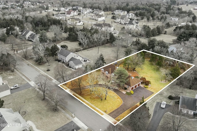 bird's eye view featuring a residential view