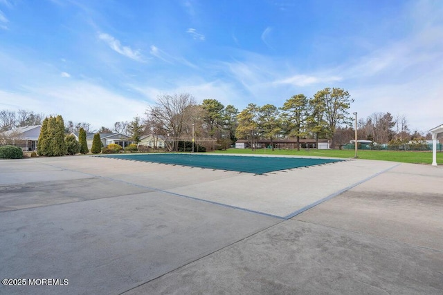 view of pool featuring a fenced in pool