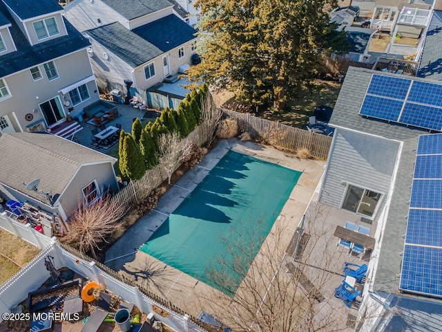 view of swimming pool featuring a fenced backyard