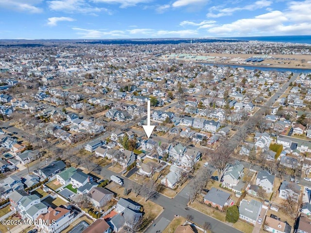 aerial view with a residential view