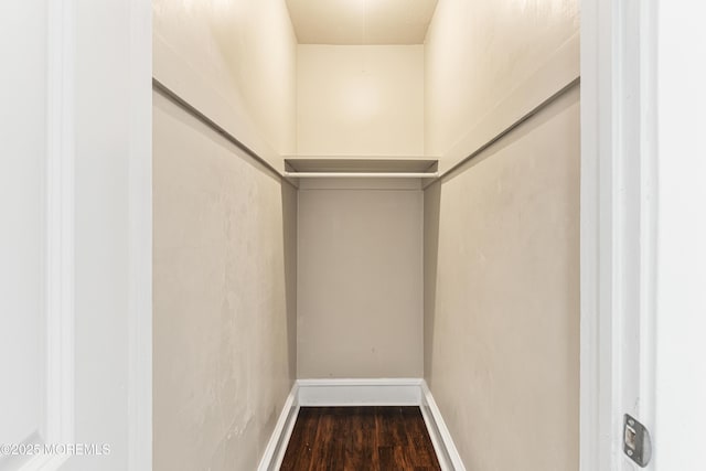 spacious closet with wood finished floors