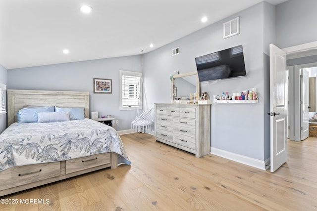 45 Royal Dr, Brick, NJ 08723 - bedroom featuring lofted ceiling, light wood finished floors, and recessed lighting