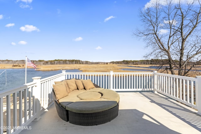 45 Royal Dr, Brick, NJ 08723 - view of patio featuring a deck with water view