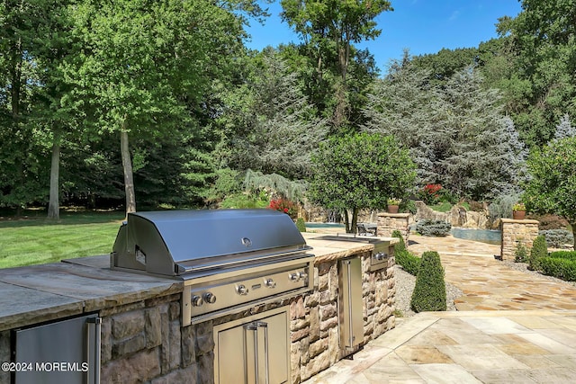 view of patio / terrace featuring exterior kitchen and grilling area