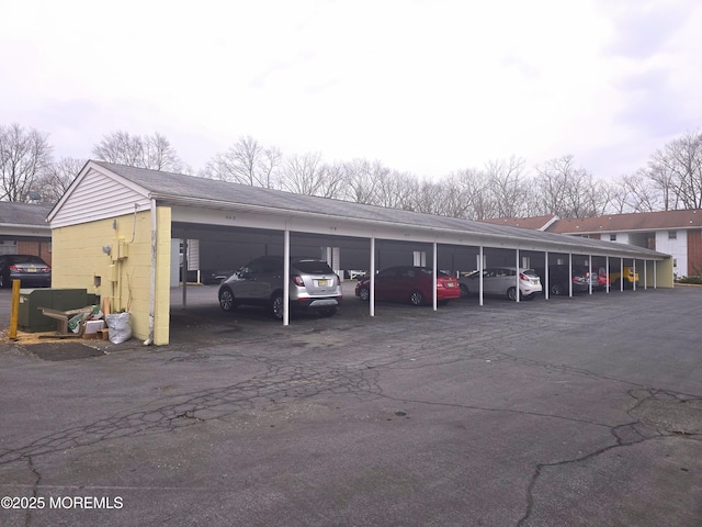 view of covered parking lot