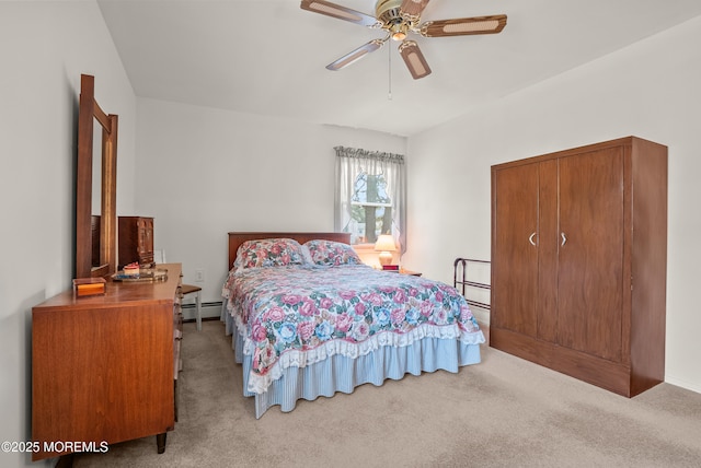 bedroom featuring carpet floors and a ceiling fan