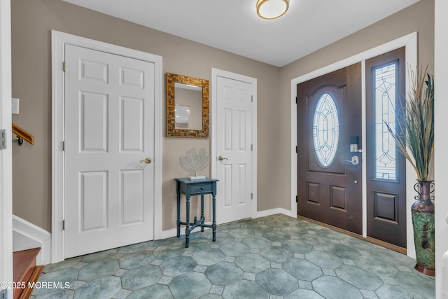 foyer with baseboards