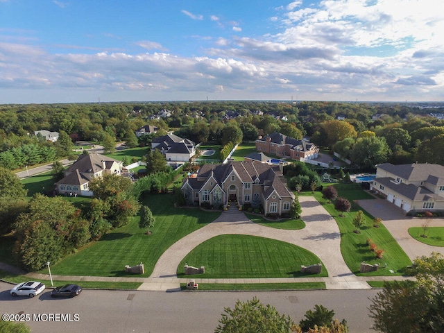 aerial view featuring a residential view