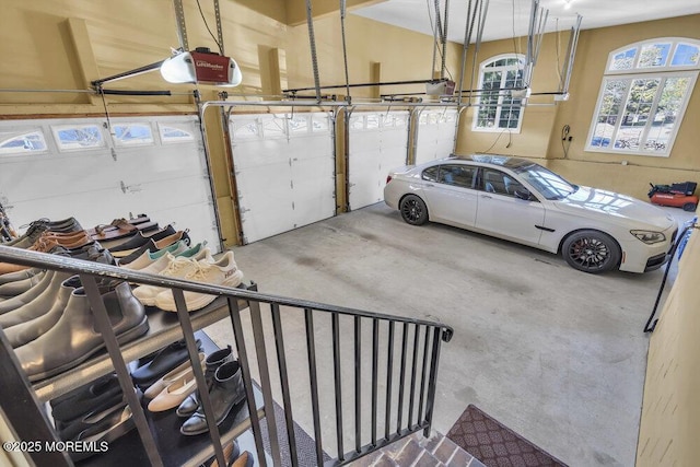 garage featuring a garage door opener