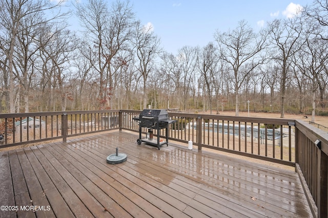 deck with area for grilling