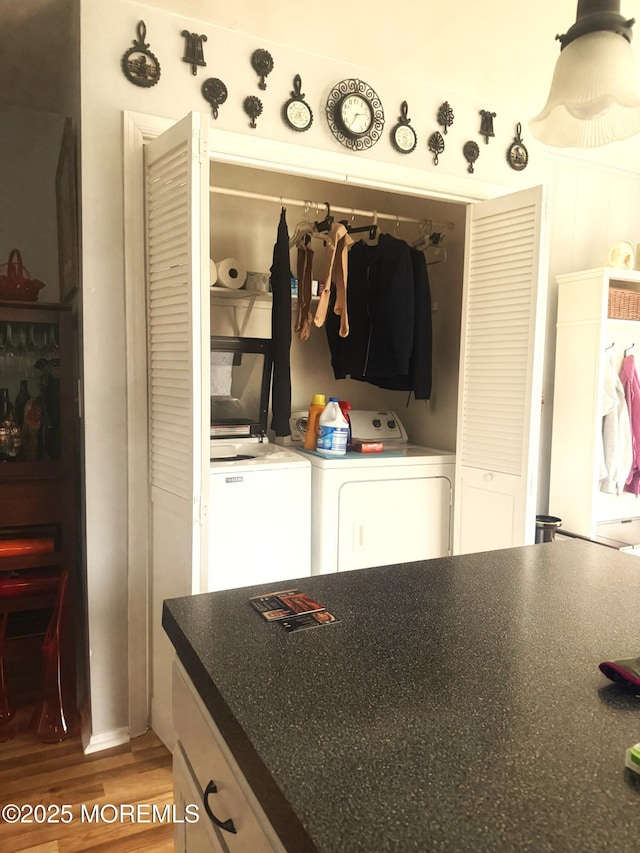 interior space featuring washer and dryer