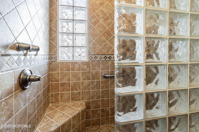 bathroom featuring walk in shower