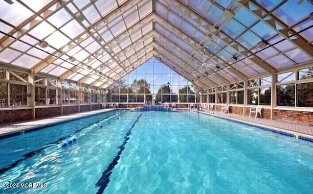 pool featuring glass enclosure