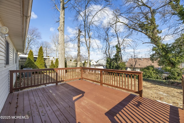 wooden terrace with fence