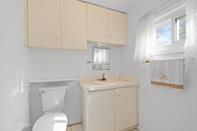 half bath with vanity and toilet