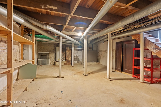 view of unfinished basement