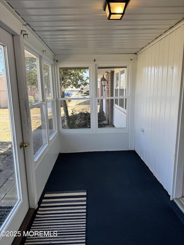 view of unfurnished sunroom