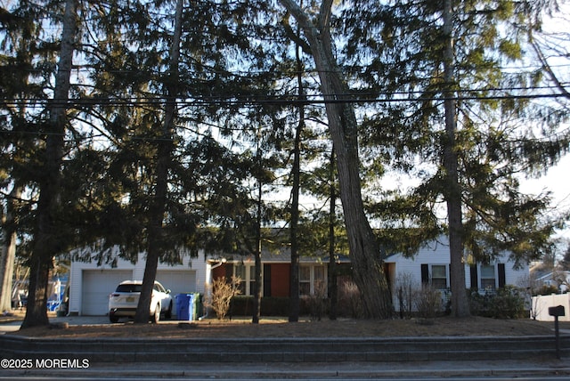 view of property hidden behind natural elements