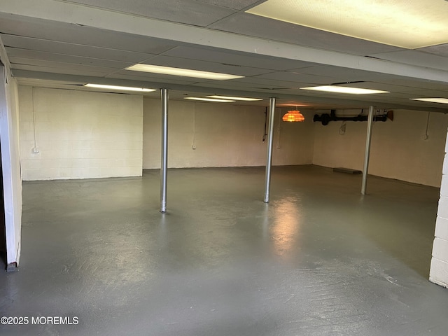 550 Wall St, Eatontown, NJ 07724 - finished basement featuring concrete block wall