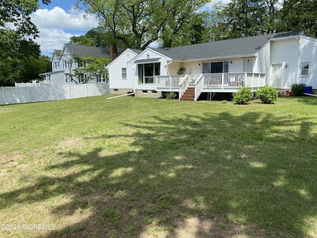 550 Wall St, Eatontown, NJ 07724 - back of property featuring a deck and roof with shingles