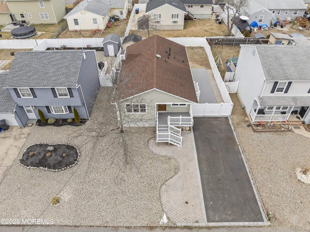 aerial view featuring a residential view