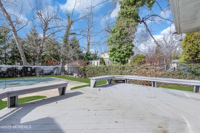 deck featuring fence