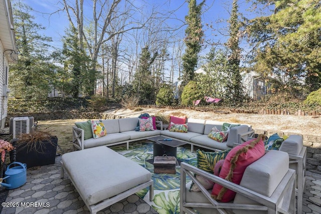 view of patio with an outdoor hangout area