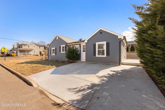 view of single story home