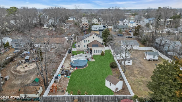 aerial view featuring a residential view