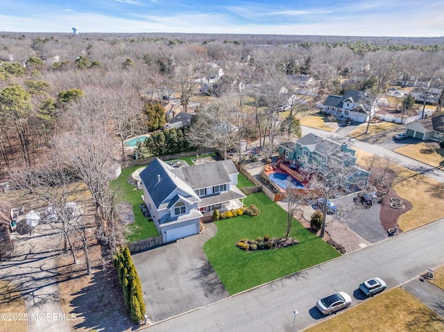 aerial view featuring a residential view