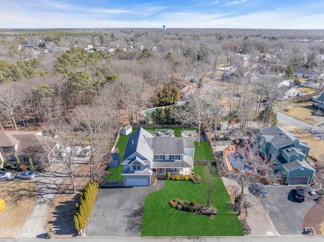 aerial view featuring a residential view