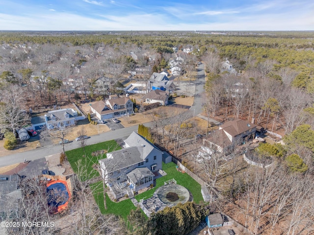 bird's eye view with a residential view