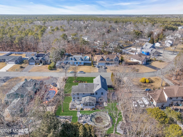 birds eye view of property with a residential view