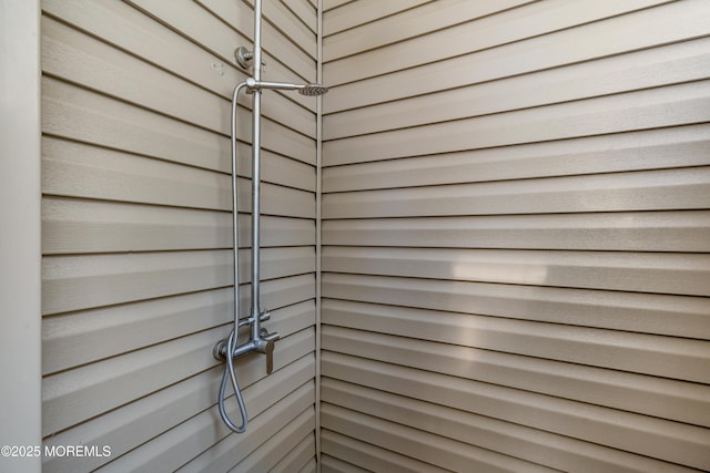 exterior details with walk in shower