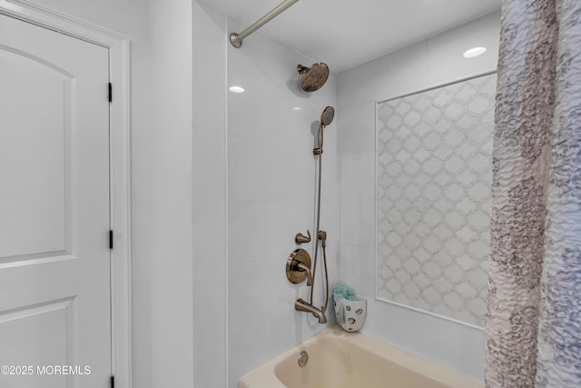 full bathroom with shower / tub combo