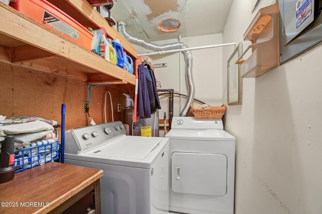 washroom with laundry area and separate washer and dryer