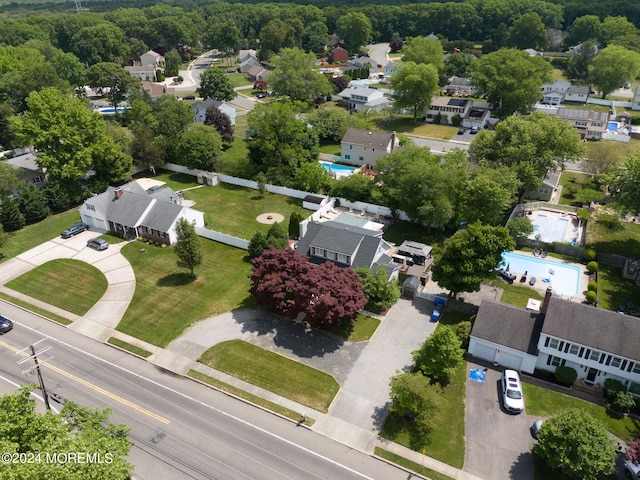 drone / aerial view with a residential view