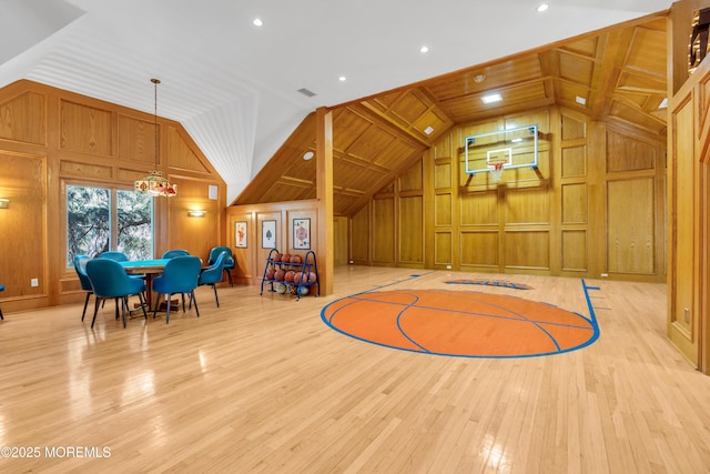 view of basketball court featuring basketball hoop