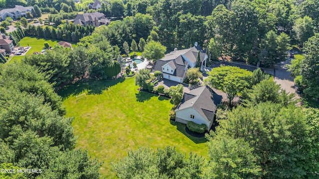 drone / aerial view with a residential view