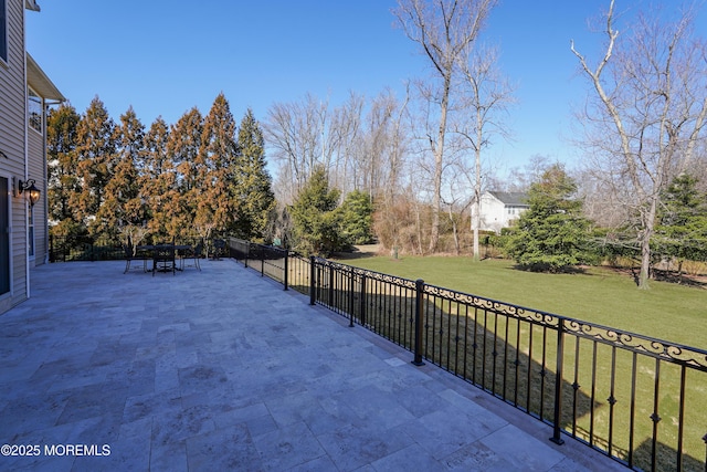 view of patio / terrace with fence and outdoor dining area