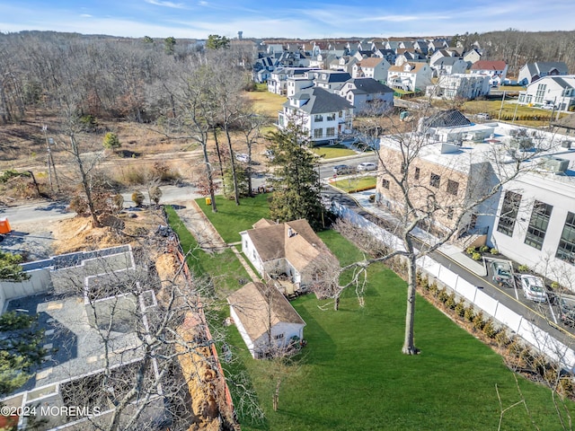 aerial view with a residential view