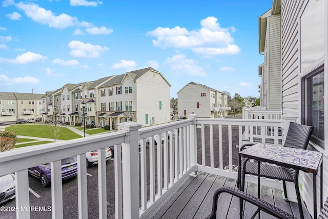 balcony with a residential view