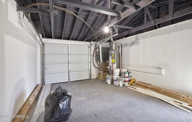 garage featuring gas water heater