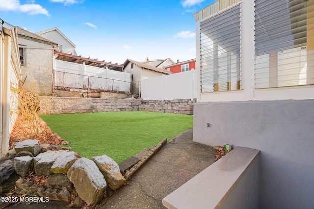 view of yard with fence