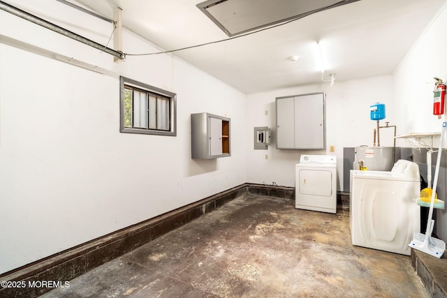 625 Twin River Dr, Forked River, NJ 08731 - laundry room with washer and dryer, electric panel, and attic access